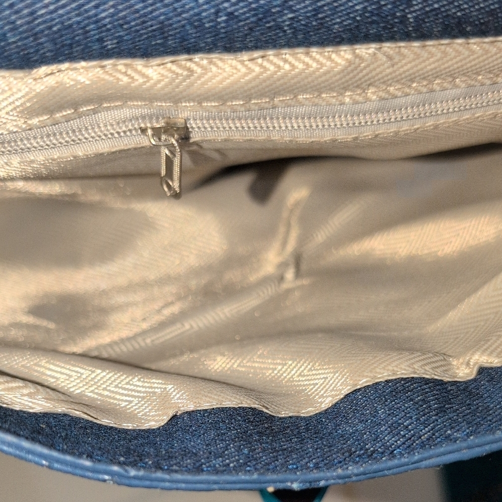 Studded Denim Chain Shoulder Bag - Picture 5 of 10